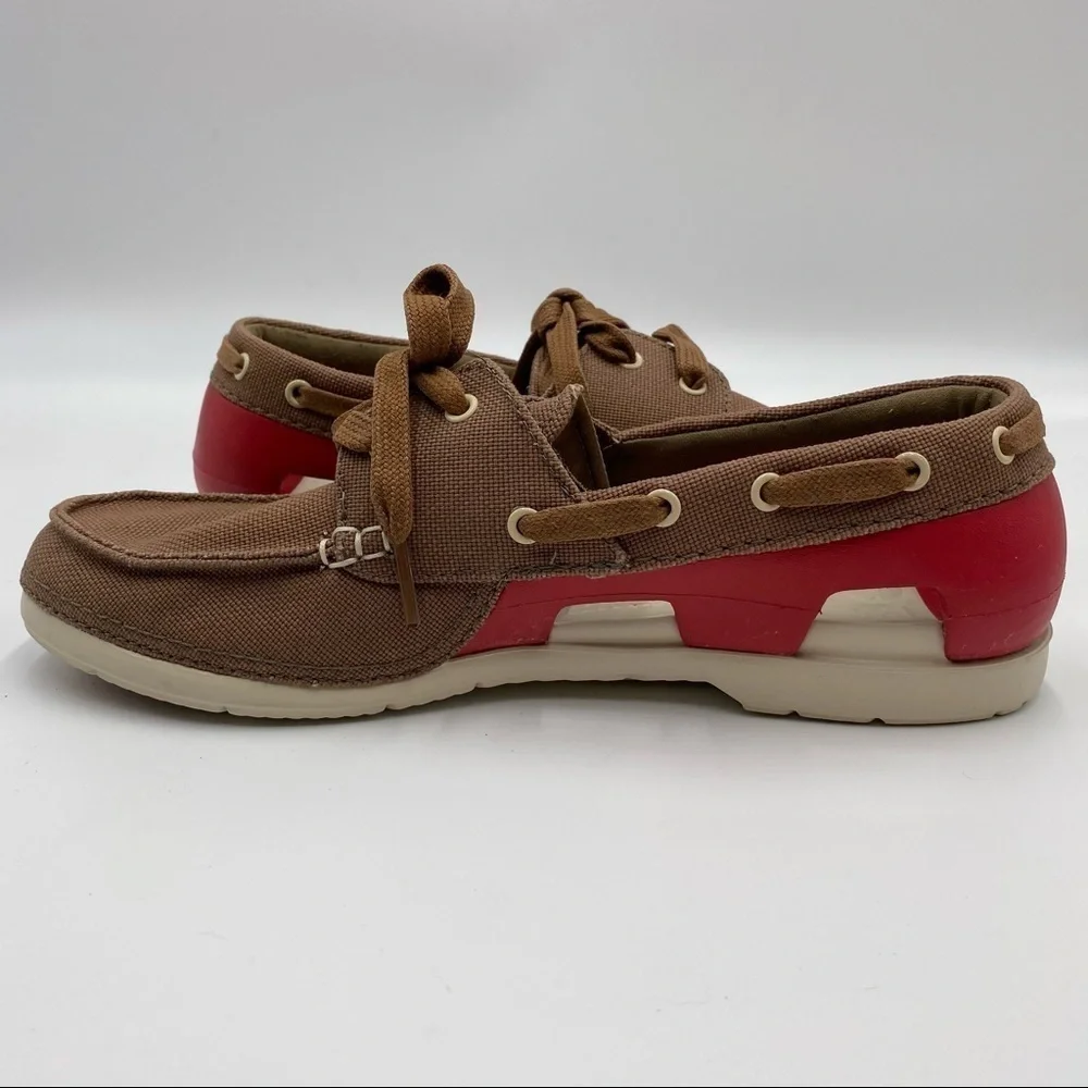 Crocs Men's Beach Line Lace Up Boat Shoes Size 8